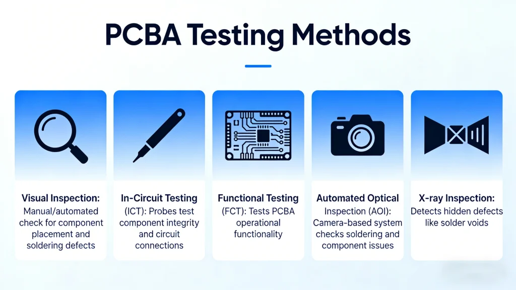 pcba testing methods including aoi and x ray inspection