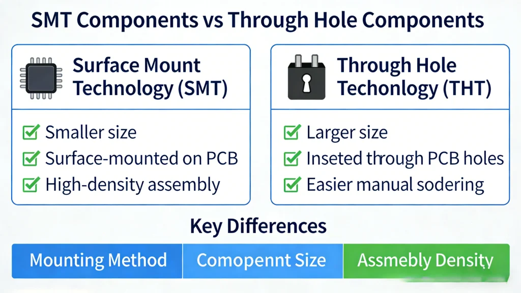 difference between smt and tht assembly