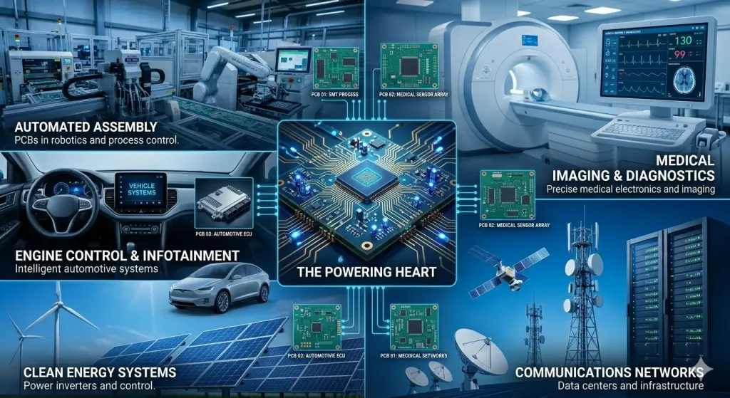 industrial automation PCB medical electronics automotive control board applications