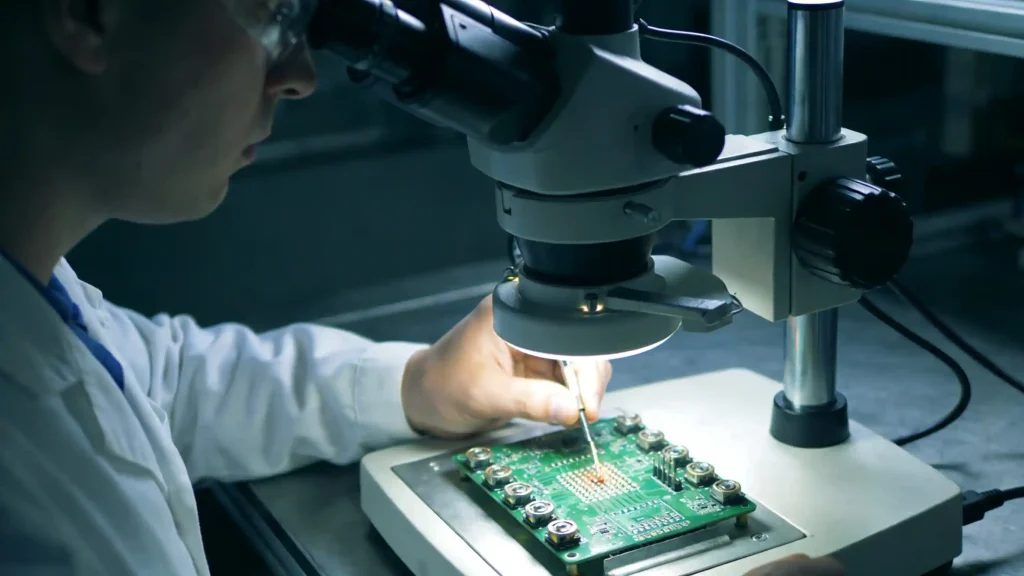 Quality control and inspection of THT assembly joints to ensure IPC-A-610 standard compliance.